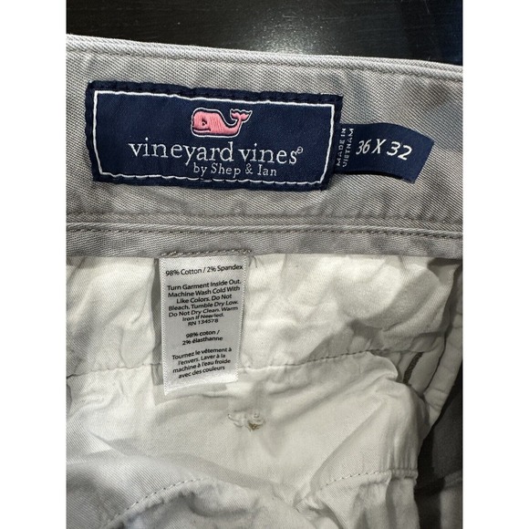 Vineyard Vines Breaker Pants Stretch Men's Sz 36x32 Gray Slim Fit Chino - Picture 8 of 11